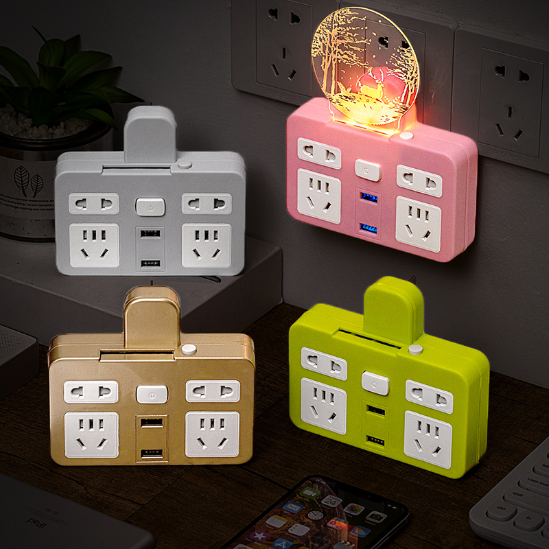Wireless socket converter multifunction home plug-in-one-swap multi-changer plug with switch platoon plug with usb charge source augers socket dorm room with student plugboard without wire theorizer