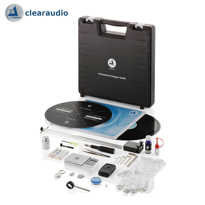 German Clearaudio clear and versatile professional black adhesive debugging tool suit with gauge-size test disc, etc.