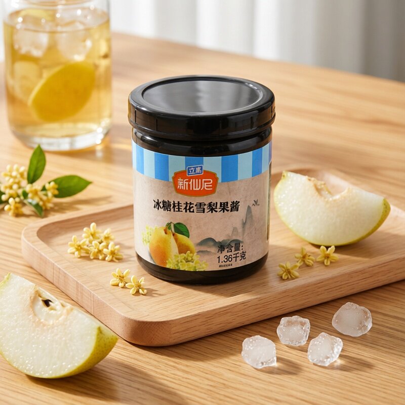 立高新仙尼果泥果醬果餡冰糖桂花雪梨果醬1.36kg茶漿奶茶店果粒醬