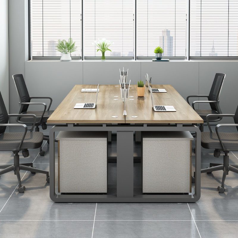 Staff office desk and chair combination fashion 46 four or six staff bit screen card seat financial computer office furniture