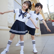 Kindergarten Garden Clothing Summer Clothing Pure Cotton Yinglun College Wind Children Class Clothes Performance Graduation Clothes Summer Elementary School Uniforms