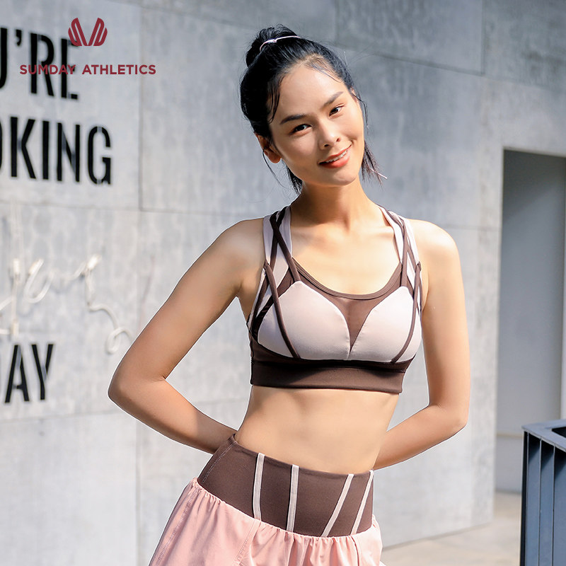 Sumday sports lingerie women's workmanship back fitness running fast drybra mesh splicing strap yoga underwear