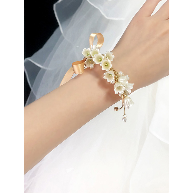 Wedding Wrist Flower champagne Suzuki bridesmaid's sister group Handmaid's brief Mermaid Blue Handmaid Flowers-Taobao