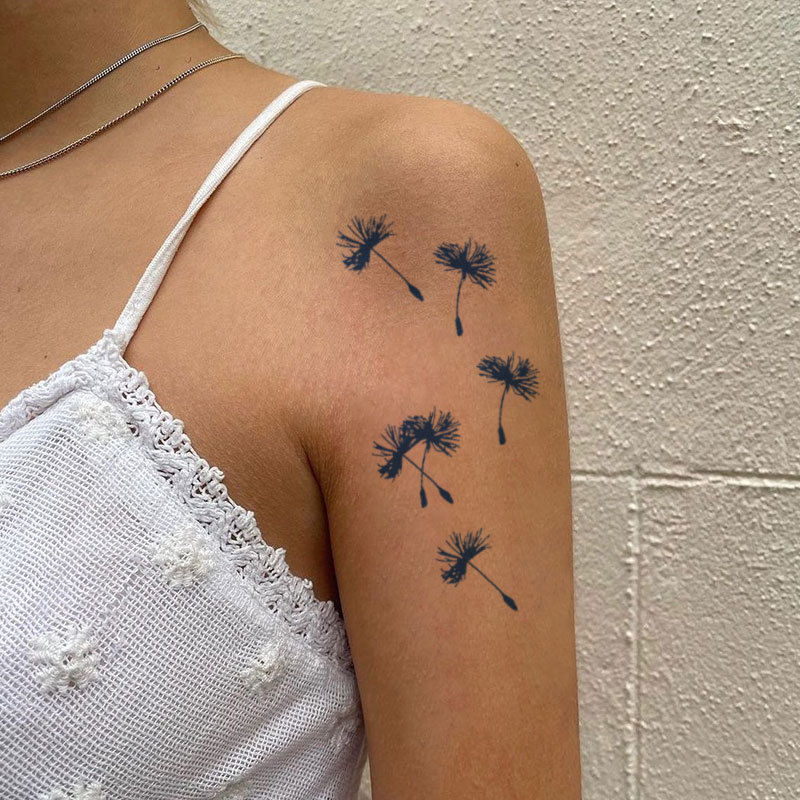 Gattoo Dandelion Elegant and Calm Plant Extracts, Safe and Burden-Free, Waterproof Tattoo Stickers