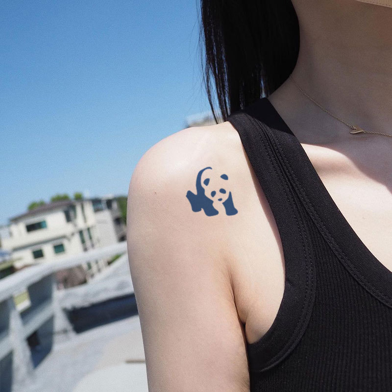 Gattoo Panda Cute and Adorable National Treasure Waterproof Long-Lasting Plant Tattoo Stickers