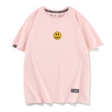 Футболка для школьников, брендовая хлопковая парная одежда для влюбленных, короткий рукав, свободный крой, в корейском стиле