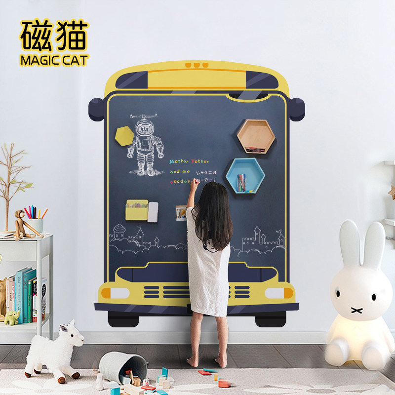 Magnetic Cat Cute Car Styling Children Graffiti Board Drawing Drawing Board Color UV Printed Cartoon Chalkboard Wall Sticker eco-friendly double self-adhesive magnetic suction dust free and easy wipe write Multi-color customizable