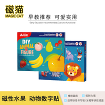 Magnetic Cat Children Early Teaching Number Letters Hand Grip Plate Jigsaw Baby Cognition Fruit Shape Pairing Magnetic Puzzle