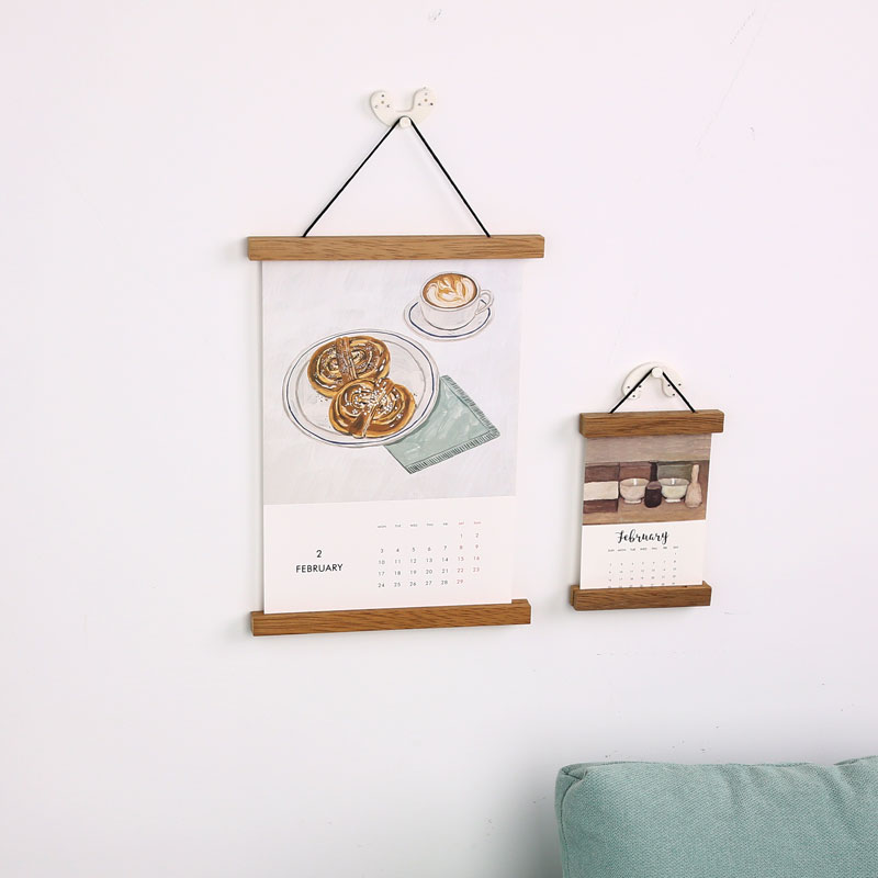 Nordic ins style Poster hanging picture clip Solid wood picture frame Photo background wall occlusion decorative hanging wall calendar painting clip