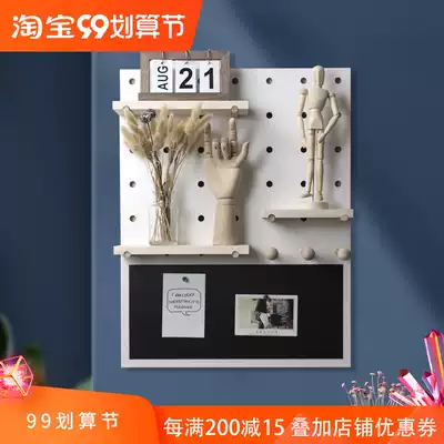 Cave board log meter box Nordic wind switch main gate box shielding decorative painting shelf solid wood electric box