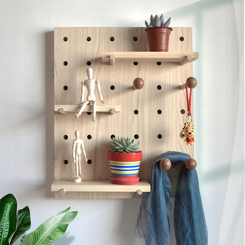 Custom hole board meter box decorative painting vertical Nordic solid wood electric box custom large size storage wall shelf