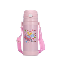 Insulated cup Children with straw Dual-purpose water glass Primary 1 500ml portable anti-fall Bag
