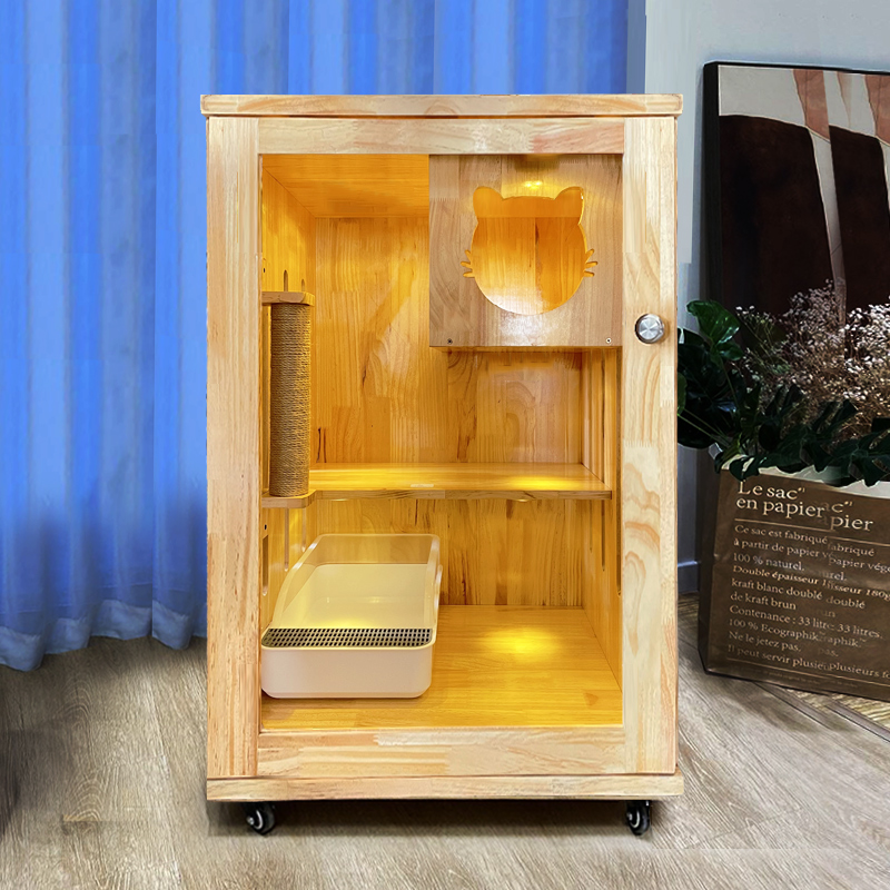 Cat cage Household cat villa cat house cat cabinet Cat house cat house household indoor two-layer pet kitten supplies