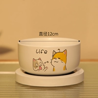 (Легко чистить воду и электричество) Белый диалог Мяу Керамическая чаша+Регулируемая температурная температура.