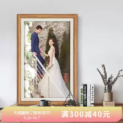 Bedroom living room European wedding photo enlarged wall large size combination frame custom wash wedding photo made into photo frame