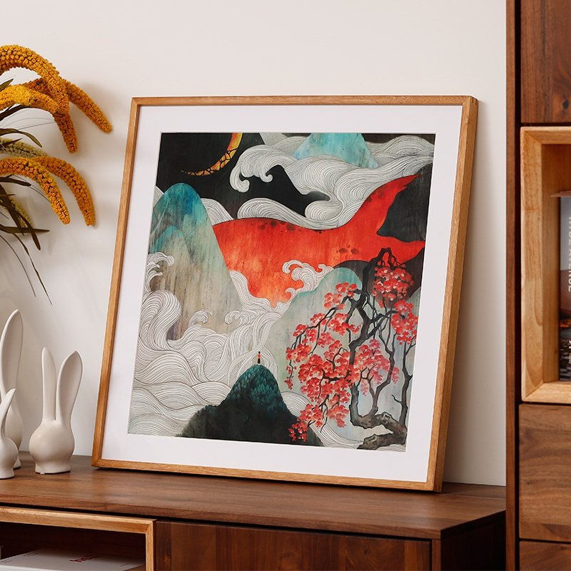 Teak M wash photo solid wood photo frame framed custom calligraphy and painting any size custom log hanging wall picture frame frame