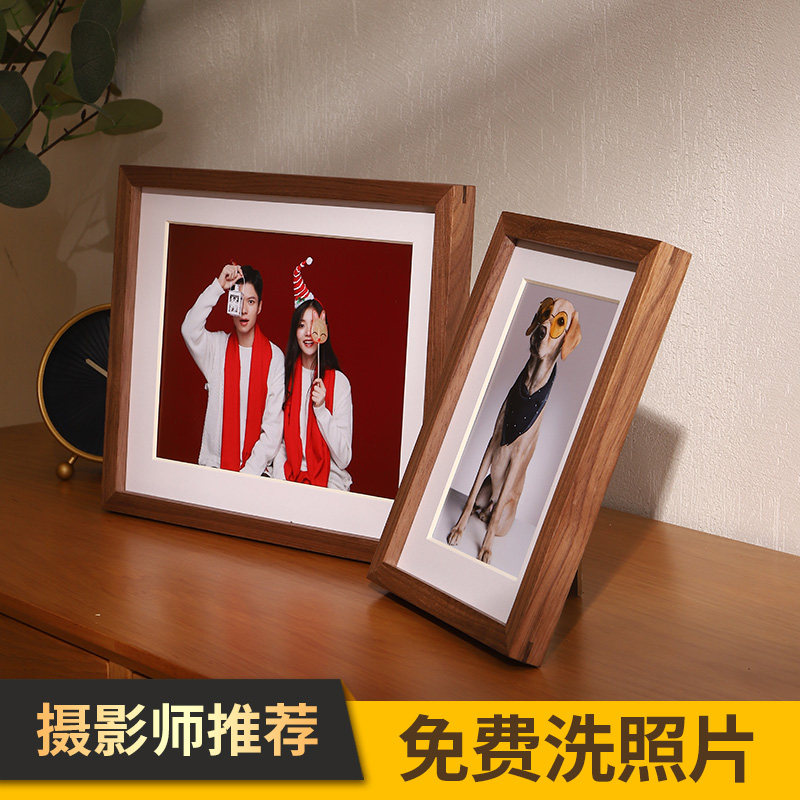 Solid wood photo frame pendulum table 6 7 8 12 inch a4 wash photo made into photo frame photo hanging wall custom mortise and mortise ornament 10