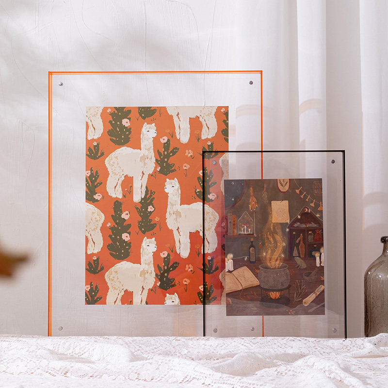 Acrylic transparent picture frame free wash photo simple creative living room puzzle photo frame mounted wall poster frame a4