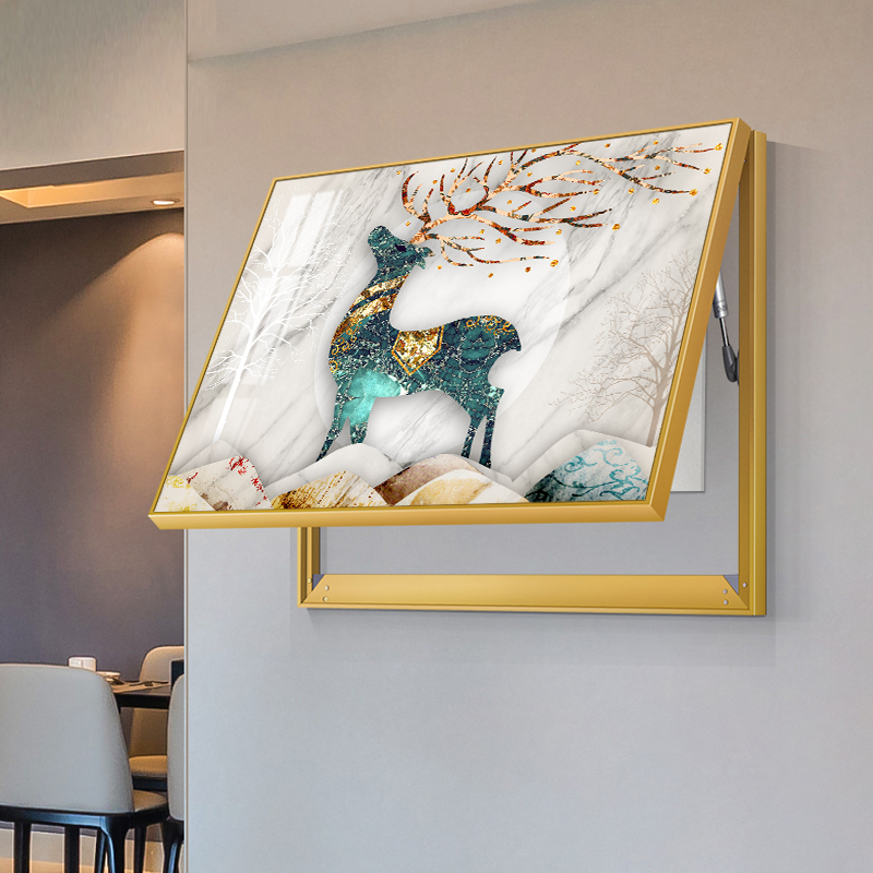 Electric meter box decorative painting aluminum alloy hanging painting switch box Nordic style living room main switch free punch to block distribution box