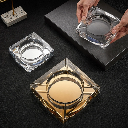 Стеклянная креативная трендовая большая пепельница для офиса, делается под заказ, подарок на день рождения