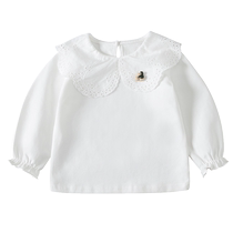 Papa Bear Girls Shirts 2021 Autumn New Style Childrens Fashionable and Versatile Tops Baby Cotton Shirts Childrens Clothing