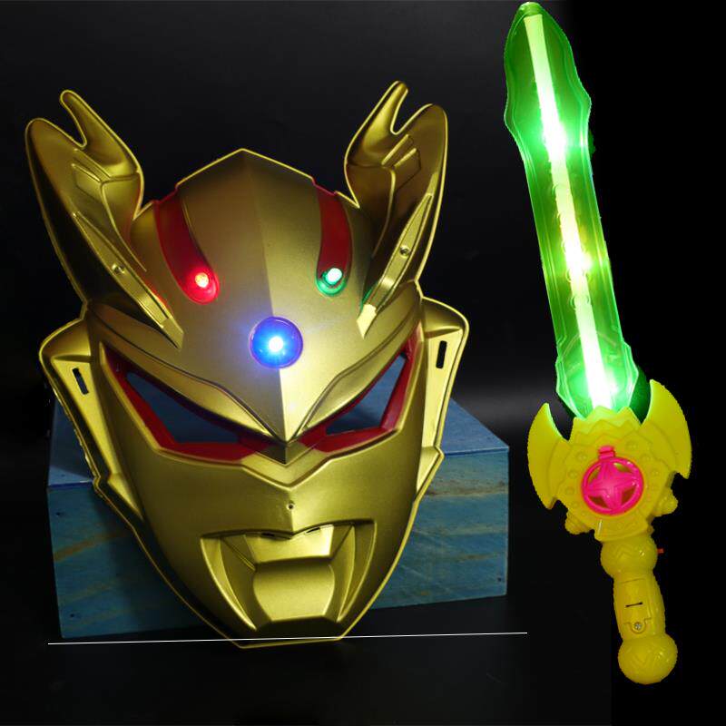 Autman mask Children's non-toxic boy luminous treasure sword Transformers Toy Race Rotededica Playknife Sword
