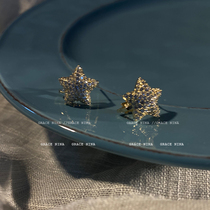 A Single Spark Can Start a Prairie Fire ~ micro-inlaid star earrings 2021 New Tide earrings female Korean Net Red