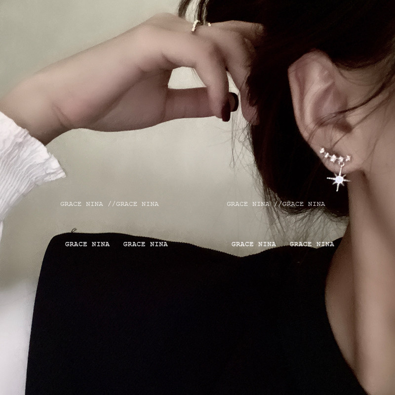 Ear Pin 2022 New Tide Octamish Star Earrings Brief Small Temperament Silver Needle Advanced Sensation Lukewarm Air Ear Accessories