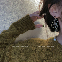 The Queen in the Wind ~ this really awesome earrings 2021 New Tide earrings female earrings show a thin face