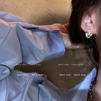 Glitter into my heart twisted metal earrings 2021 New Tide earrings women small sweet temperament earrings