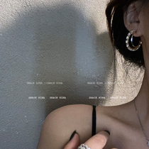 GraceNina Treasure Girl C- shaped earrings 2021 New Tide zircon personality temperament earrings earrings female