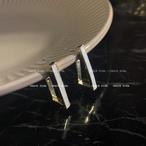 Super girl square irregular earrings 2021 New Tide earrings female hipster temperament Silver
