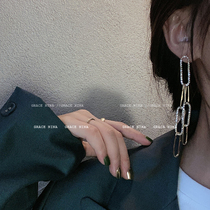 Knock focus face thin long hanging chain earrings 2021 New Tide earrings earrings female personality tassels