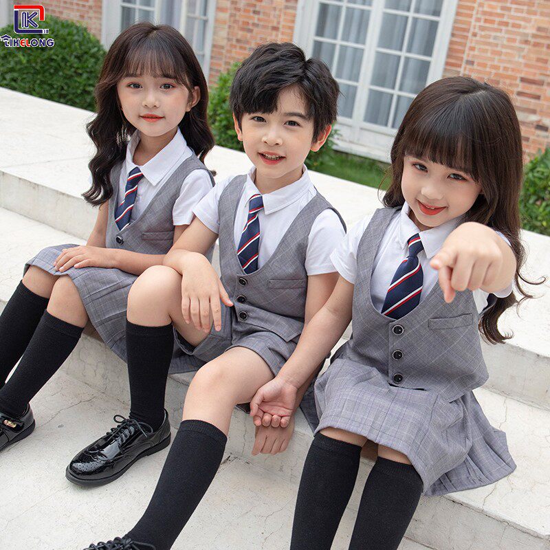 Summer Elementary School Uniforms Suit College Wind Class Kindergarten Garden Suit Inn Wind Summer Clothes Horse Chia Three Sets