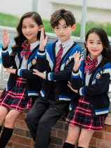 School uniform suit Primary school student college wind cardigan suit Autumn and winter clothes Childrens class clothes Kindergarten garden clothes British style