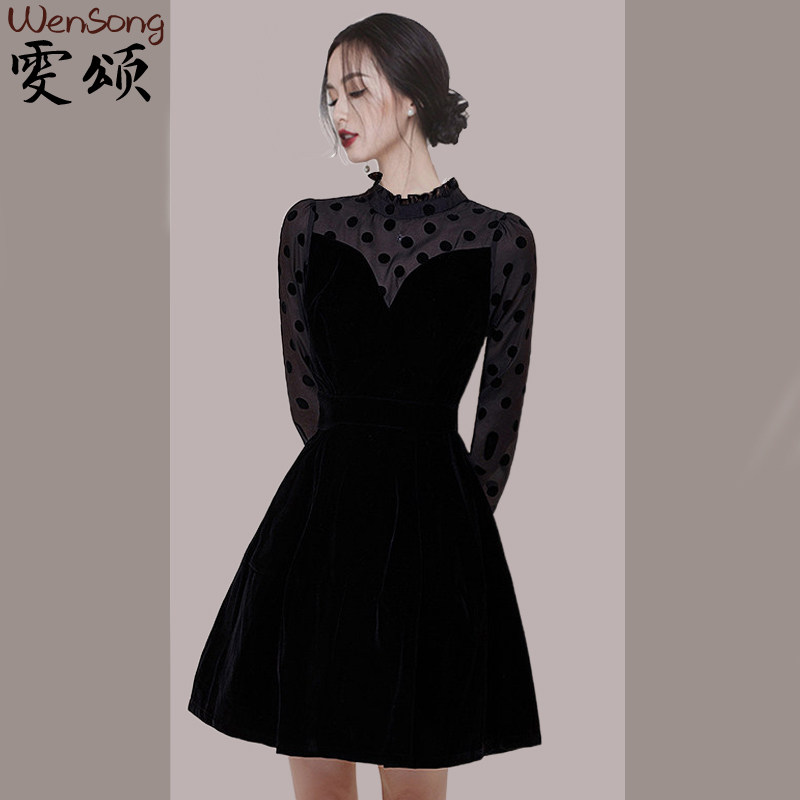 Temperament high-end lady dress women's 2022 autumn new goddess fan slim slim waist skirt women's clothing