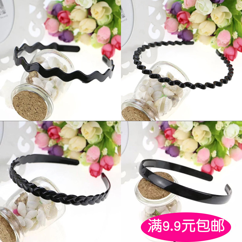 Brief Black Wave Head Stirrup Plastic Anti-Slip Hairpin Girl Temperament Adult Hair Clip Men Sports Hair Stirrup-Taobao
