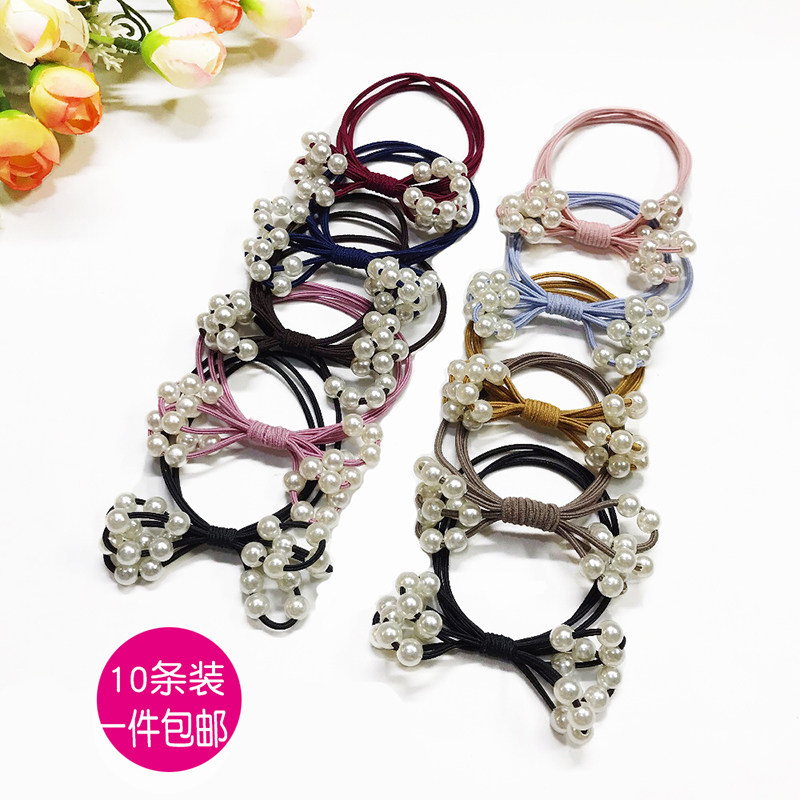 New hair ring rubber band headwear Hair Adorable Jane Joins Senson Accessories Mesh Red Little Leather head rope-Taobao