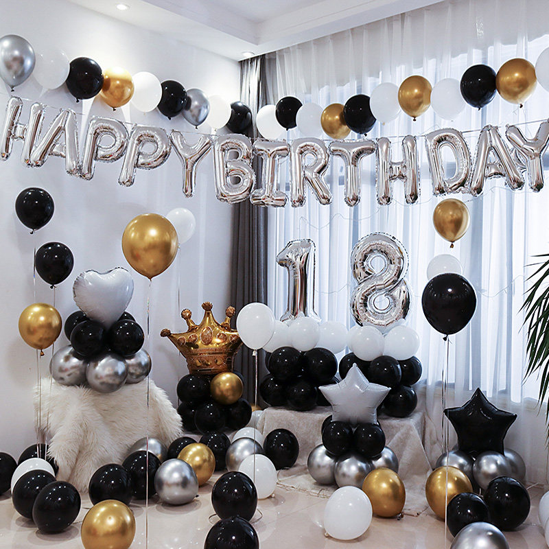 First birthday decoration scene layout happy balloon party decoration baby children background wall girl boy