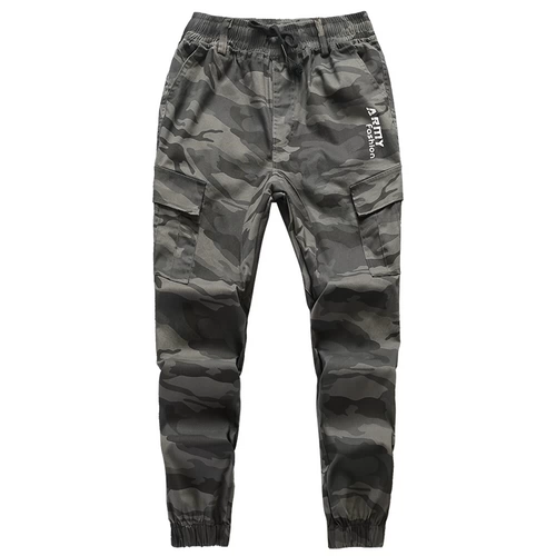 Камуфляжные эластичные осенние хлопковые износостойкие штаны для работы, свободный крой, защита от ожогов