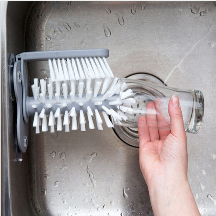 No dead angle rotating cup brush detachable cleaning brush tea stains long handle cup washing brush stove crevice scrub cup artifact