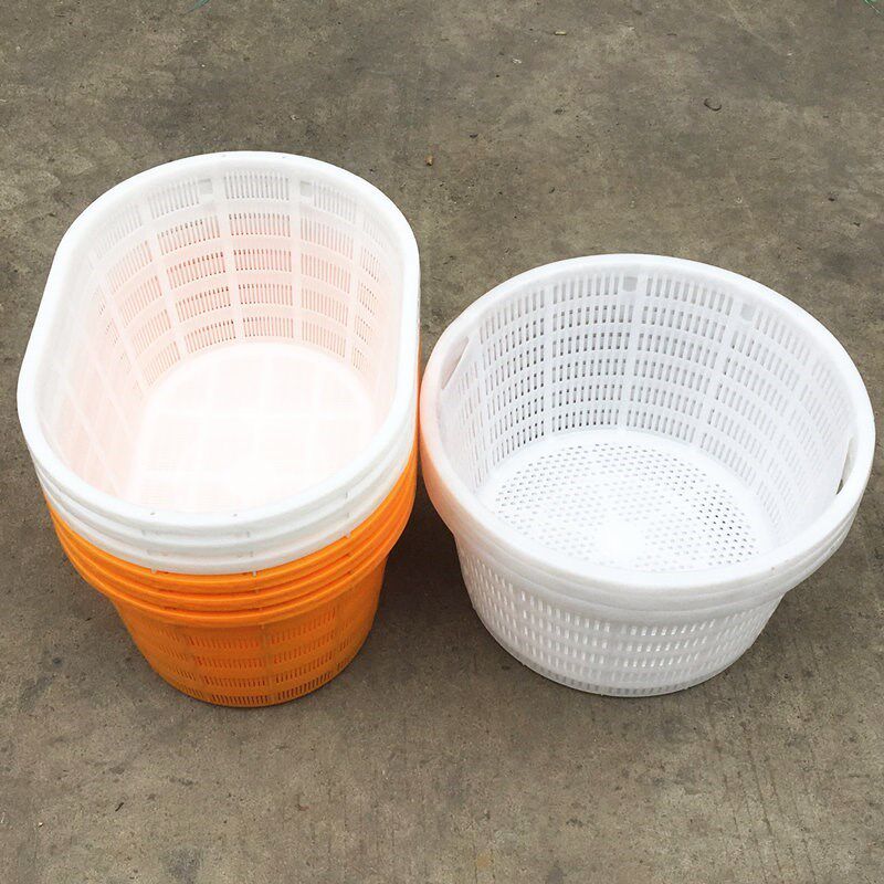 Thickened plastic basket Oval rotating basket waist basket Large watermelon basket Aquatic transport frame shrimp basket egg-shaped basket