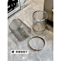 Living room trash can large capacity household light luxury transparent new paper basket kitchen paper bucket bedroom toilet small sanitary bucket