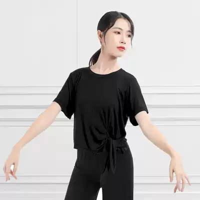 Dance costume practice uniform female body training loose short sleeve dance dress modern dance Chinese dance dance jacket
