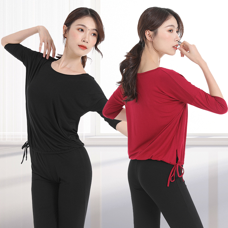 Eillian dance practice sweatshirt for women lenient closedown adult body modern dance classical folk dancing clothes blouses