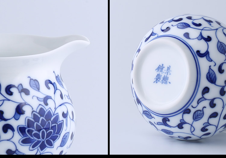 Jingdezhen up fire ceramic kung fu tea set household which is hand - made cup lid of blue and white porcelain bowl