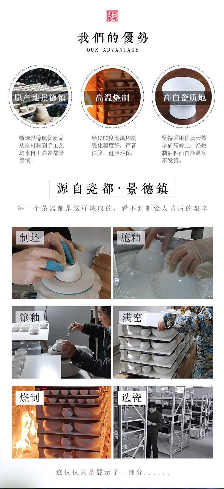 Jingdezhen up the fire which fair hand - made porcelain and exquisite porcelain cup single Chinese ceramic device and a cup of tea