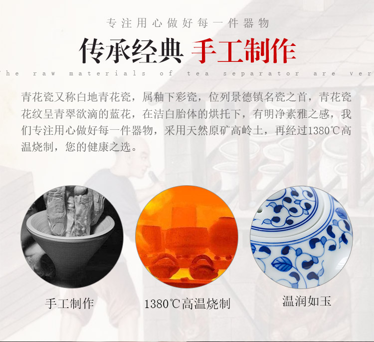 Jingdezhen up the fire which is blue and white porcelain pot small single pot of hand - made of lotus flower ceramic kung fu tea set home