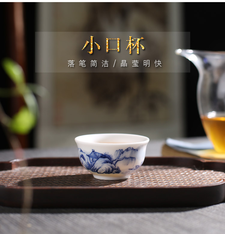 Jingdezhen up the fire which teacups hand - made porcelain ceramic kungfu single landscape household masters cup sample tea cup