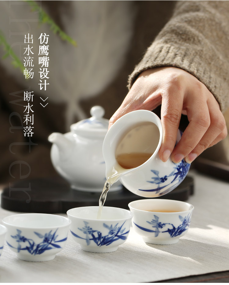 Jingdezhen up the fire which ceramic hand - made household utensils accessories fair keller of blue and white porcelain tea sea points